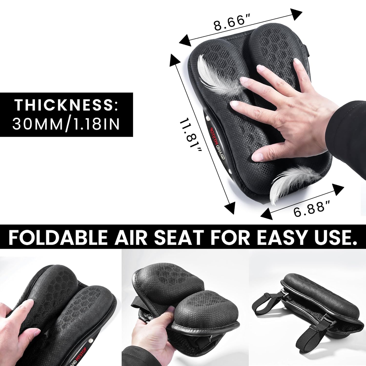 Premium 3D Shock Absorbing Motorcycle Seat Cushion - Ultimate Long Ride Com