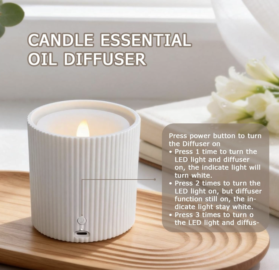 LED Flameless Candle Aromatherapy Diffuser