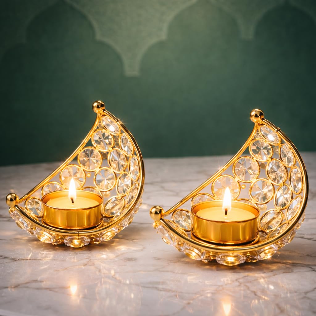 Moon Shaped Tea Light Candle Holder