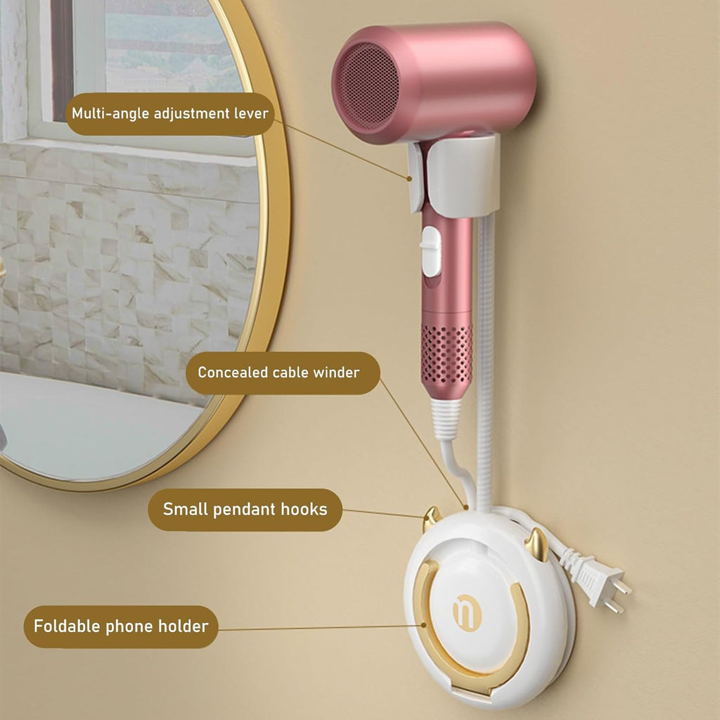 Wall Mounted Hair Dryer Holder