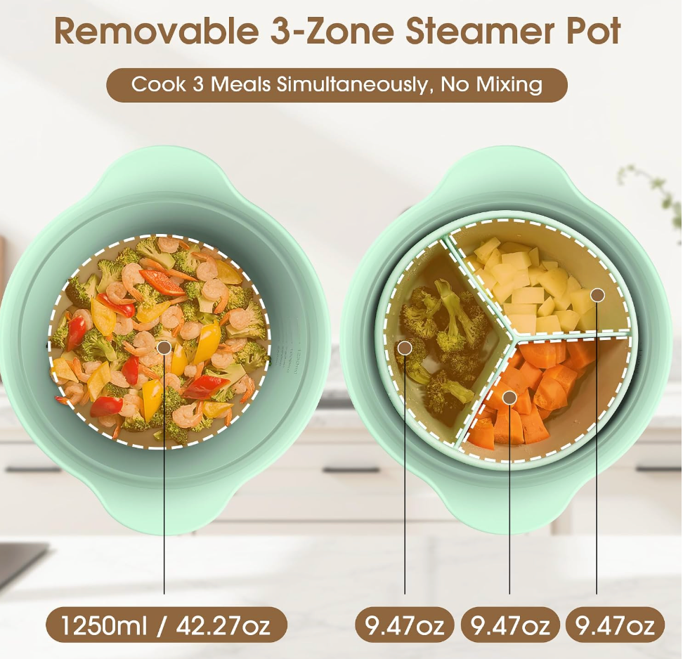3 Compartmented Microwave Steamer