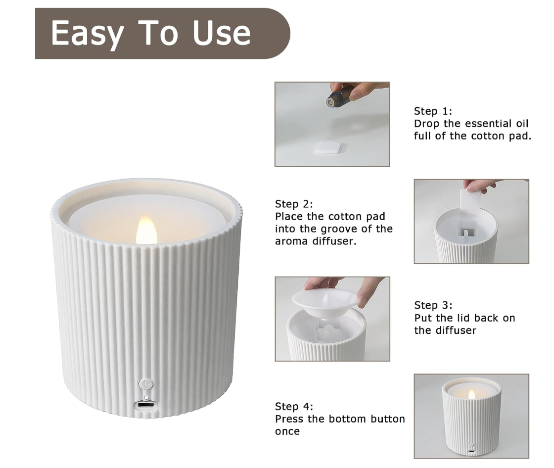 LED Flameless Candle Aromatherapy Diffuser