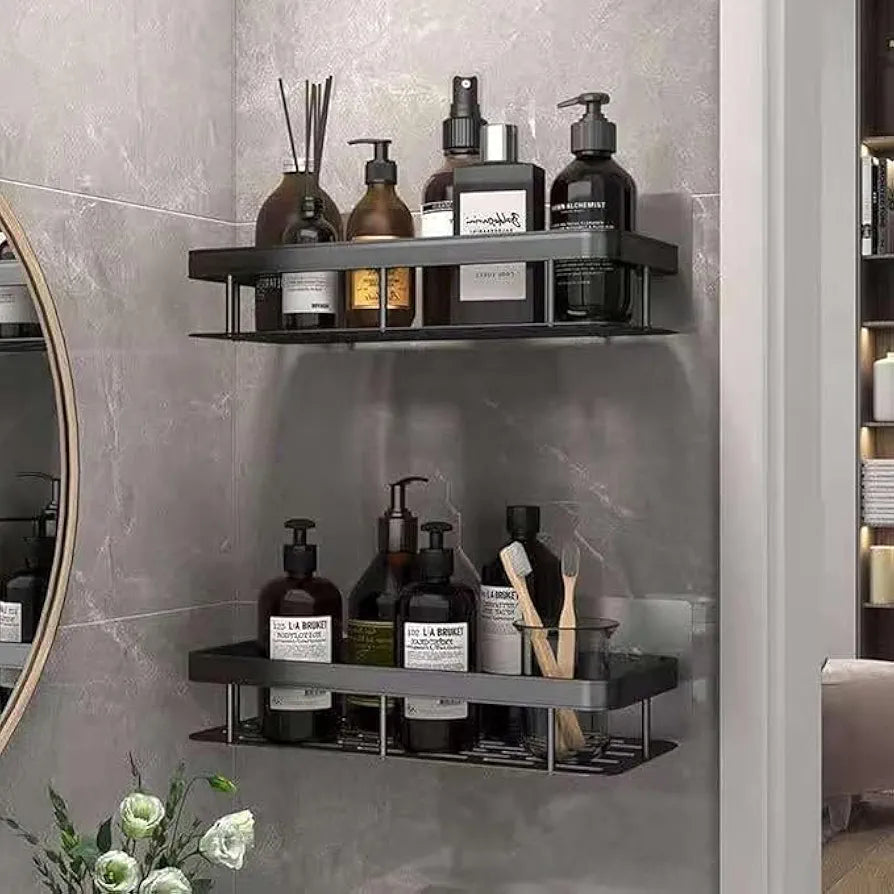 THE SR Brand Plastic Self-Adhesive Multipurpose Wall Mounted Shelves|Space-Saving Storage Organizer Racks for and Accessories|Stylish Wall Stand for Home, Office Use 