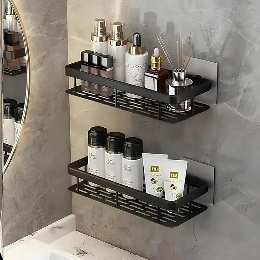 THE SR Brand Plastic Self-Adhesive Multipurpose Wall Mounted Shelves|Space-Saving Storage Organizer Racks for and Accessories|Stylish Wall Stand for Home, Office Use 