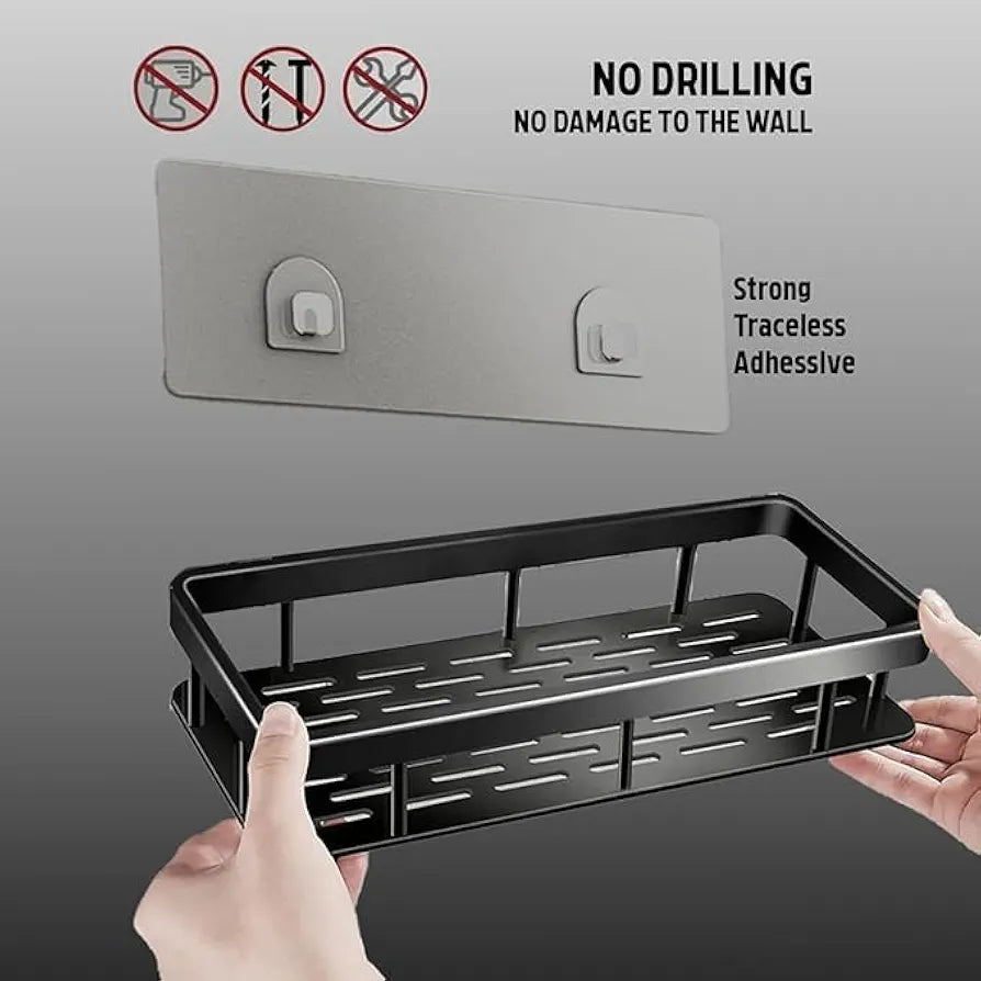 THE SR Brand Plastic Self-Adhesive Multipurpose Wall Mounted Shelves|Space-Saving Storage Organizer Racks for and Accessories|Stylish Wall Stand for Home, Office Use 