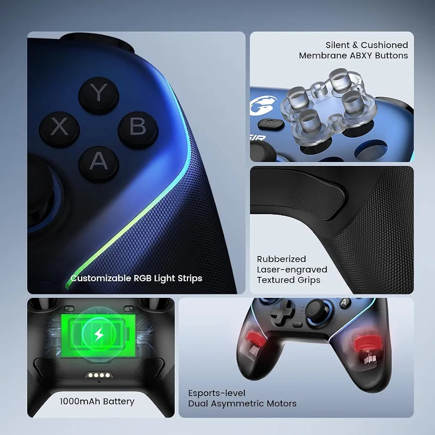 GameSir Super Nova Wireless Gaming Controller for PC/Switch/iOS/Android, 1000Hz Polling Rate, Hall Effect Stick & Trigger, 1000mAh with Charging Dock