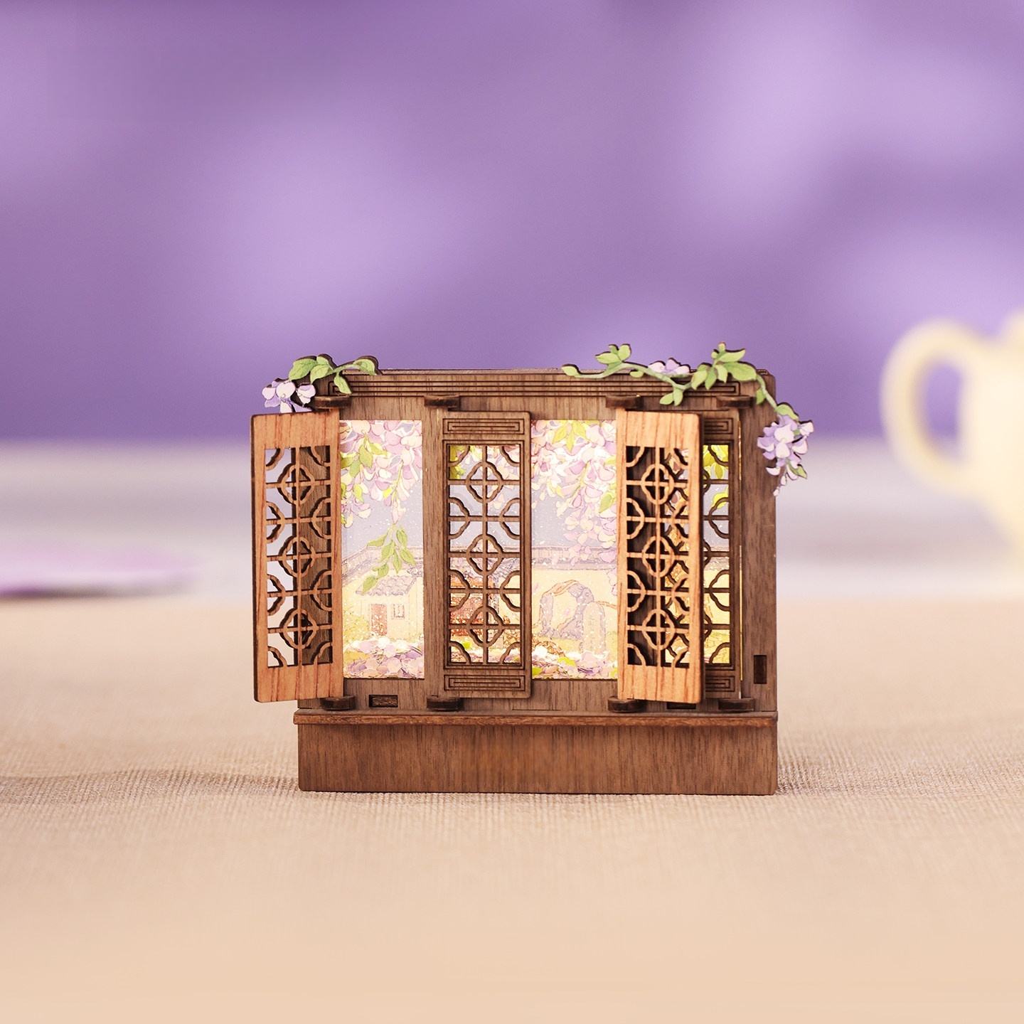 Wooden Chinese Lattice Window Refrigerator Magnet