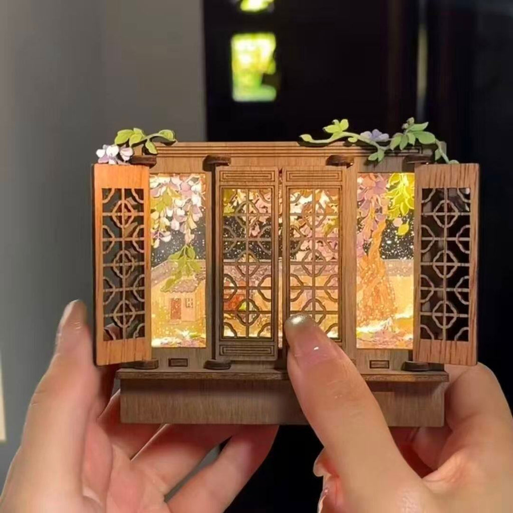 Wooden Chinese Lattice Window Refrigerator Magnet