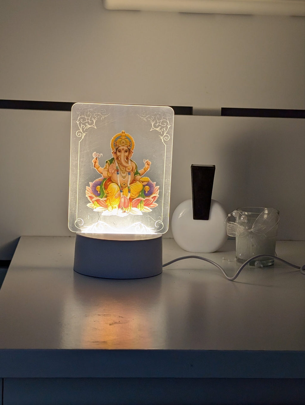 3D Lord Ganesh Light Frame