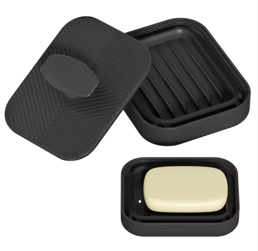 2-in-1 Premium Soap Dish with Silicone Body Scrubber