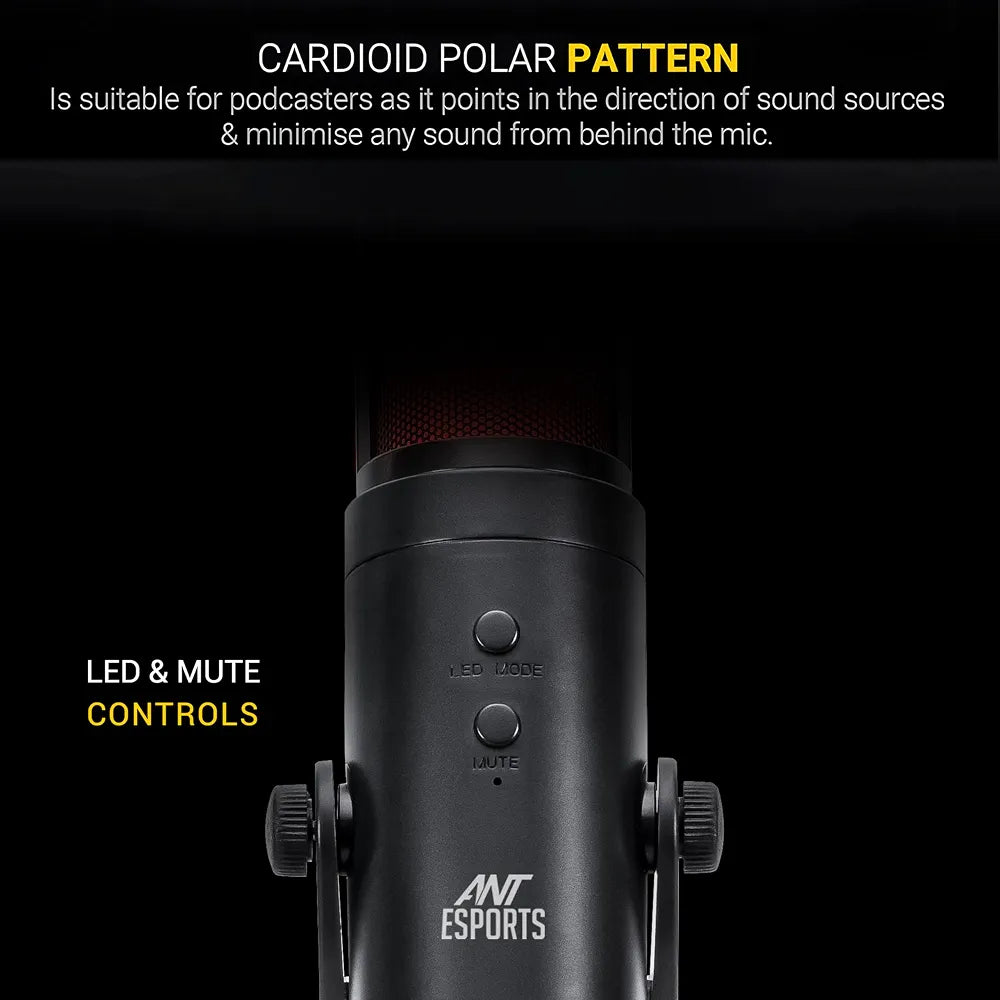 Ant Esports WENTE 220 USB Unidirectional Microphone - Black
