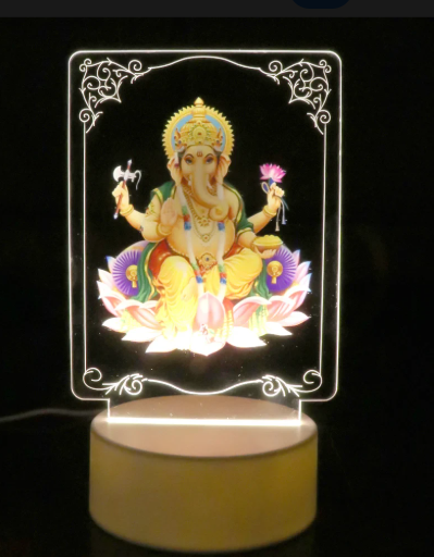 3D Lord Ganesh Light Frame