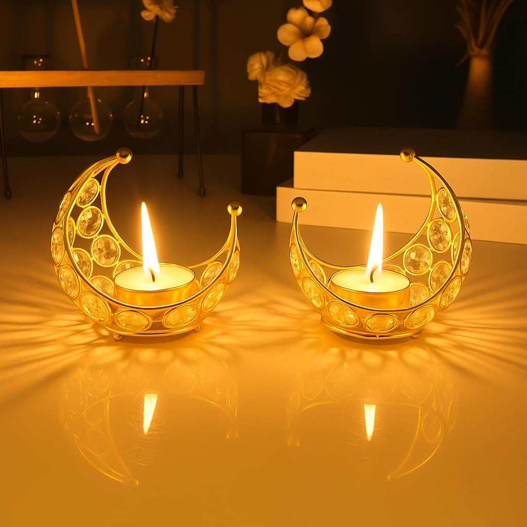 Moon Shaped Tea Light Candle Holder