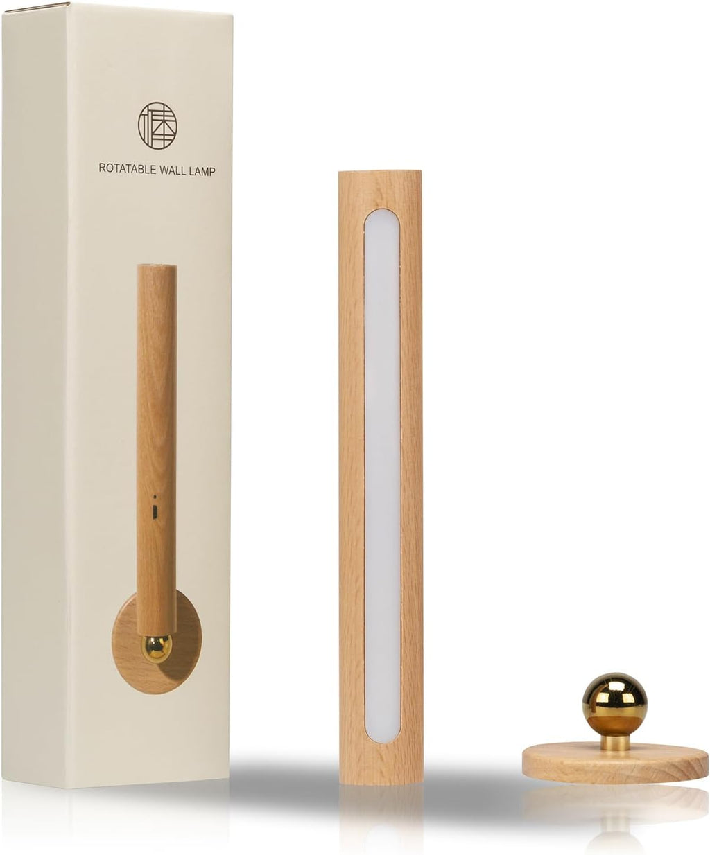 360° Rotatable Wooden LED Wall Lamp