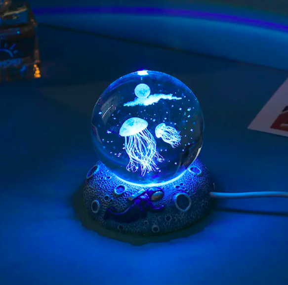 Night Light Jelly Fish Crystal Ball