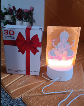 3D Lord Ganesh Light Frame