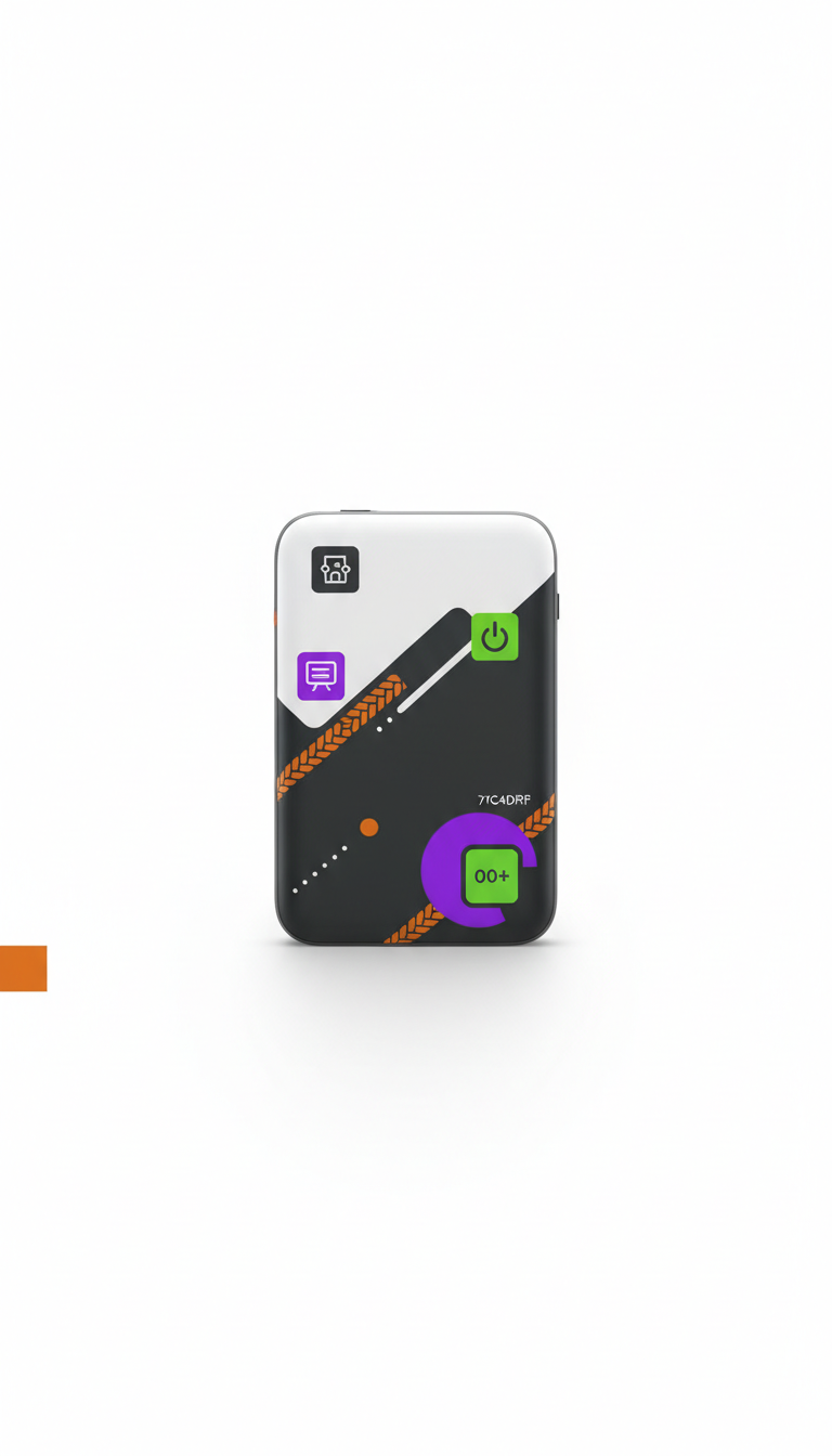 Portable Power Bank with Braided Cable Design