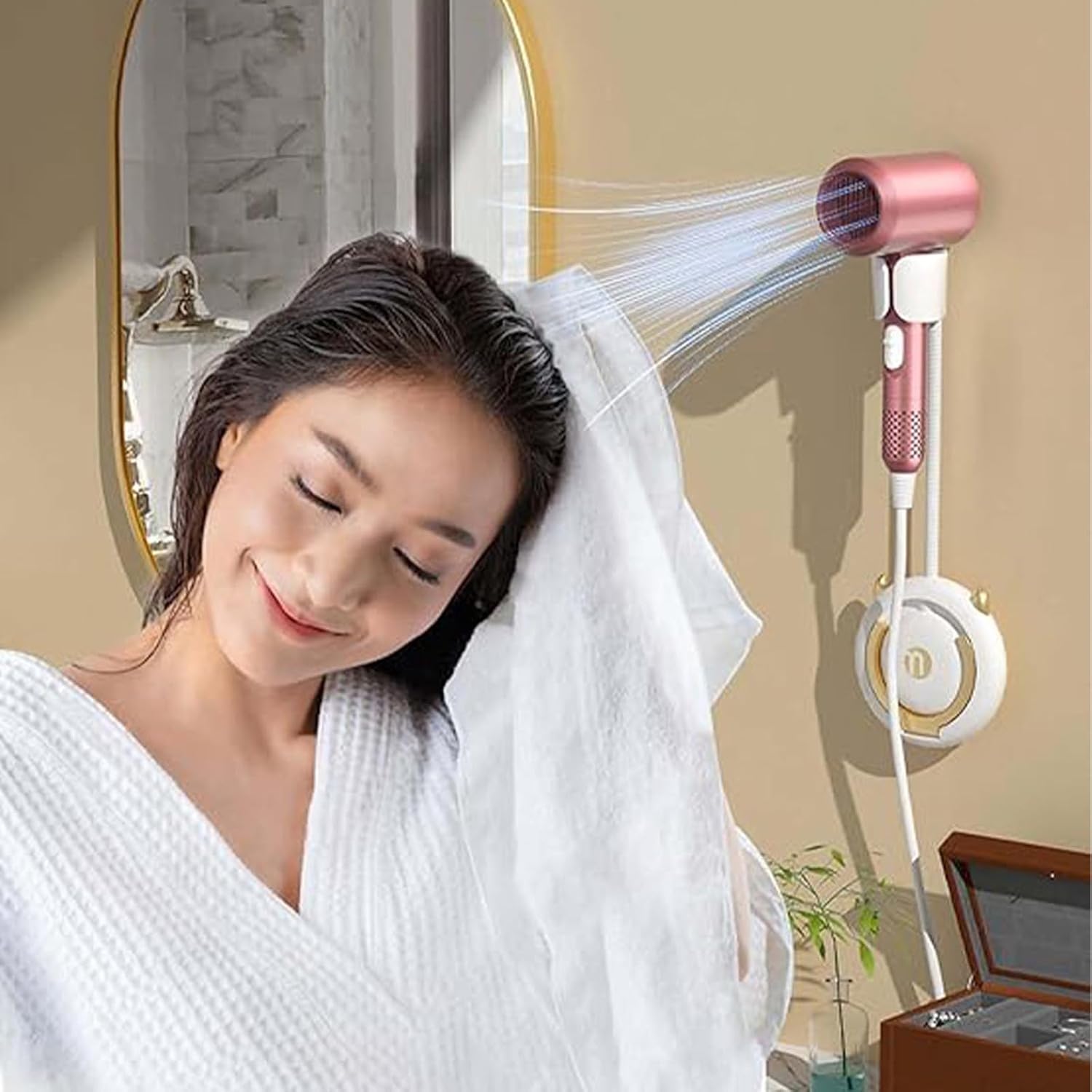 Wall Mounted Hair Dryer Holder