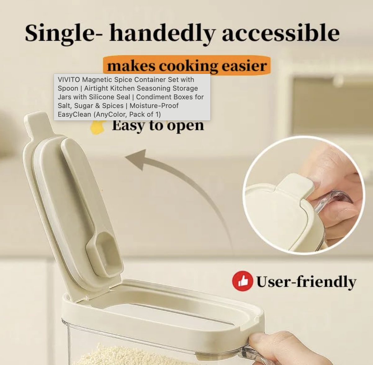 Integrated Spoon Lid Seasoning Jar