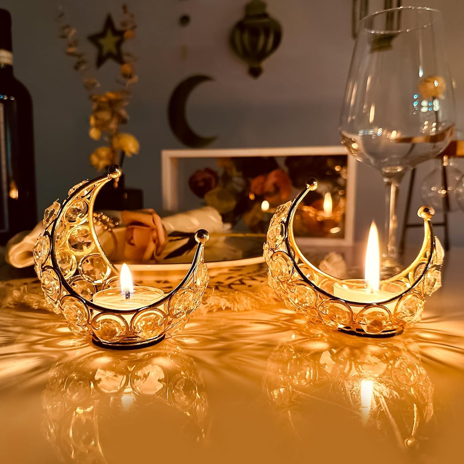 Moon Shaped Tea Light Candle Holder
